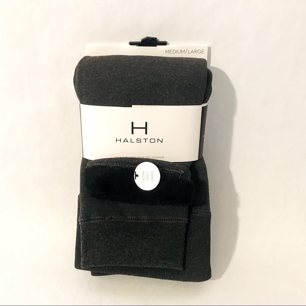 H BY HALSTON FAUX FUR LINED LEGGINGS